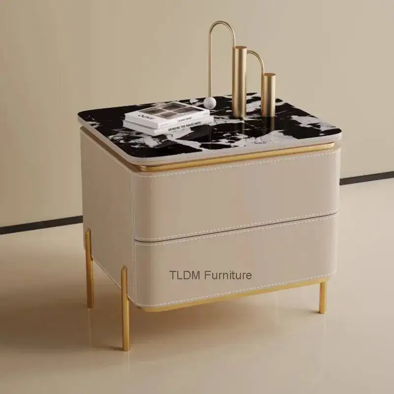 Mesa de Cabeceira Luxuosa Criativa com Gavetas para Quarto, Mesas de Cabeceira Simples Modernas e Delicadas, Móveis para Casa