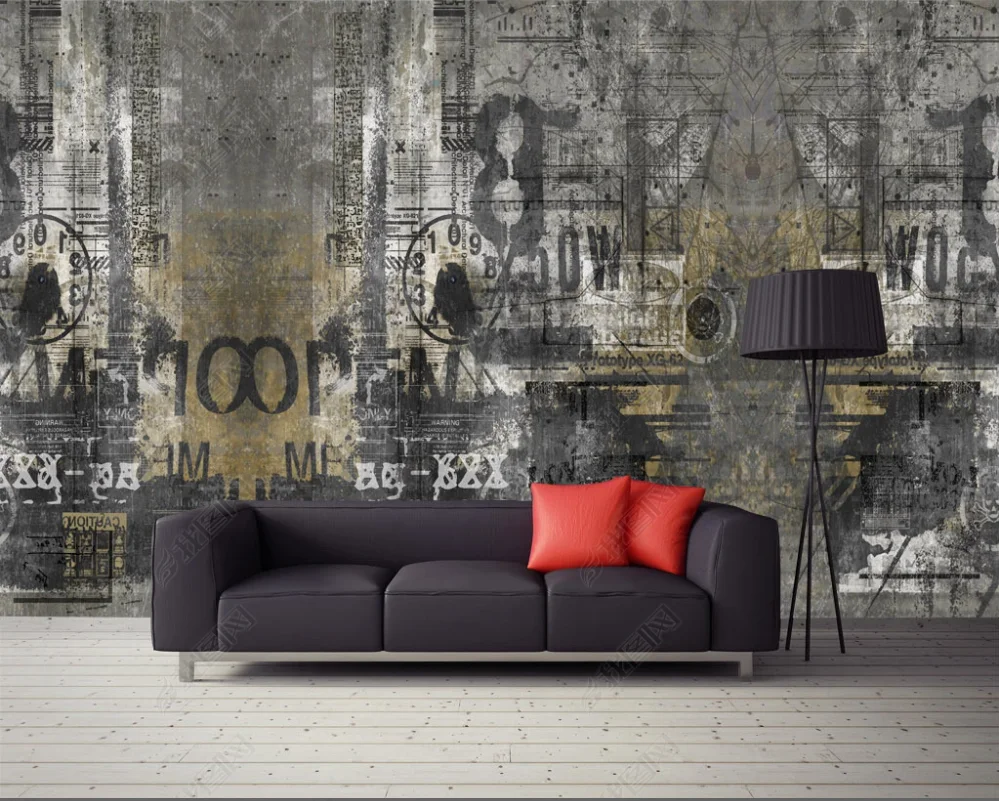 

Customized Product Mural Wallpaper Industrial Retro Background Wallpaper