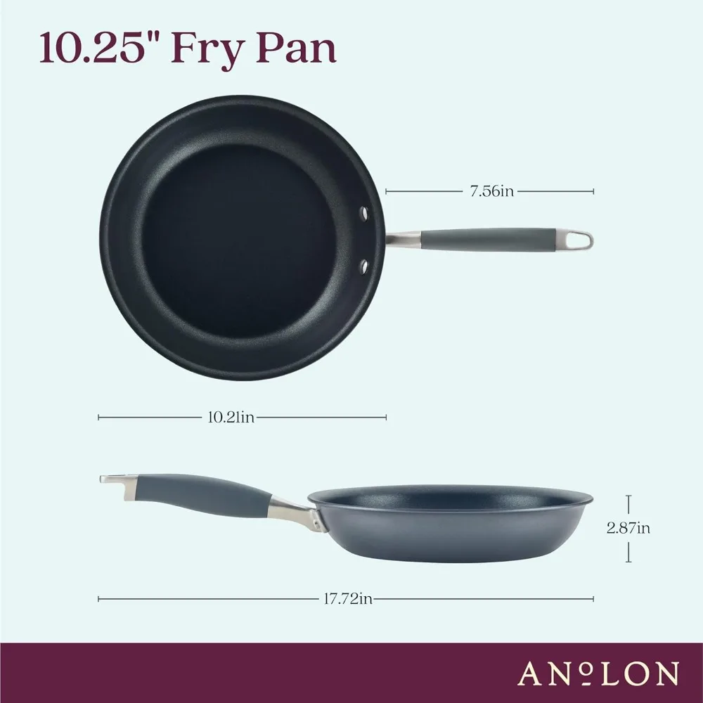 

10.25 Inch Nonstick Skillet - Hard Anodized Fry Pan for Home Chefs, Even Heating & Easy Clean