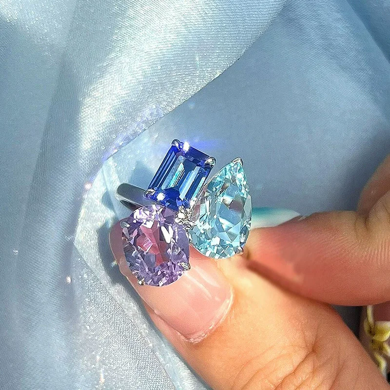 Hip Hop Unique Bling Zircon Adjustable Rings For Women Punk Fashion New Jewelry Accessories Gift Party Rock anillos mujer