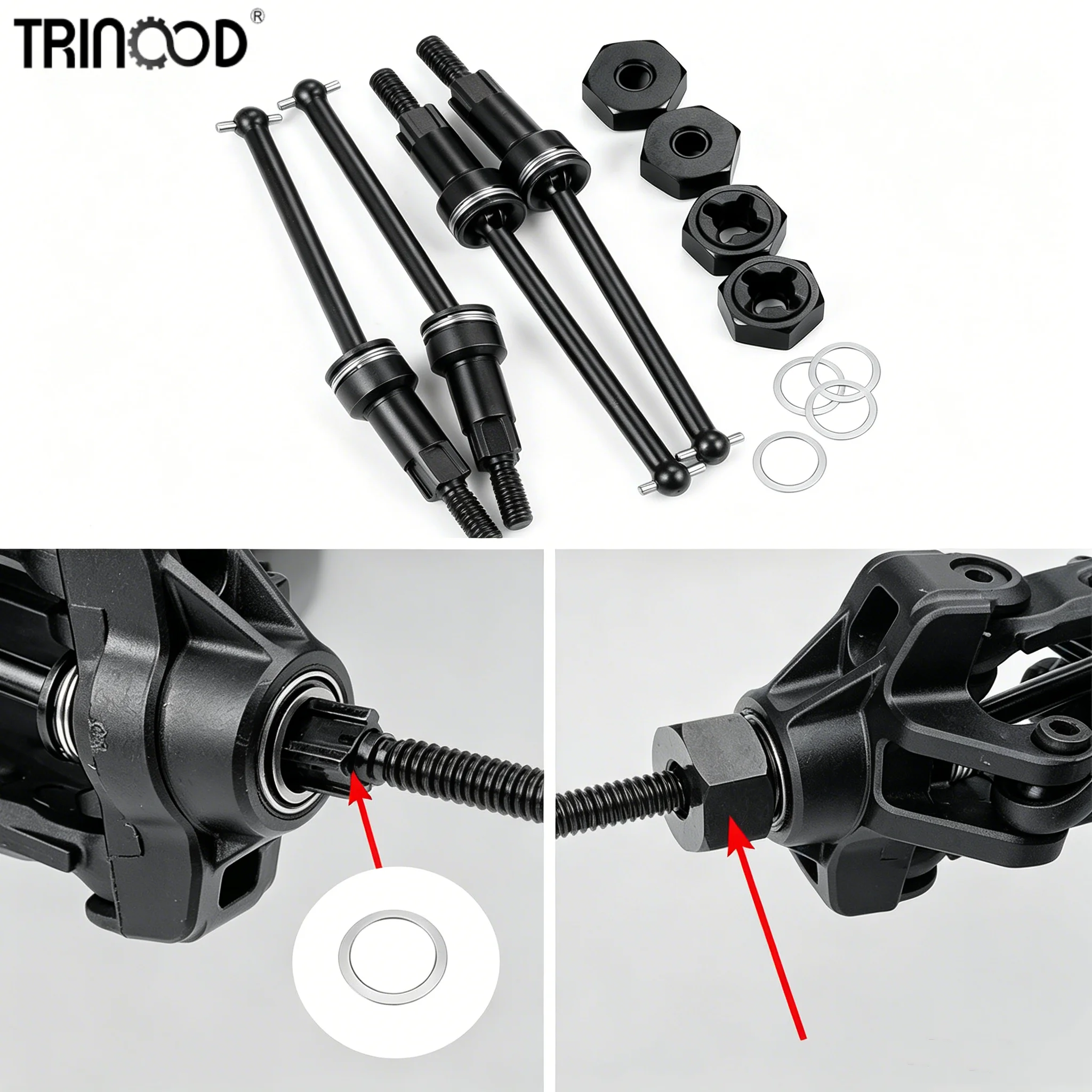 

TRINOOD Metal Front Rear CVD Driveshaft Drive Shaft For 1/18 ARRMA GRANITE GROM RC Car Upgrade Parts Accessories