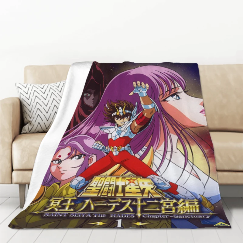 

Saint Seiya Anime Blanket Oversized Sofa Blankets for Bed Furry Winter Bedspread the Knee Warm Baby & Throws Bedspreads Camping