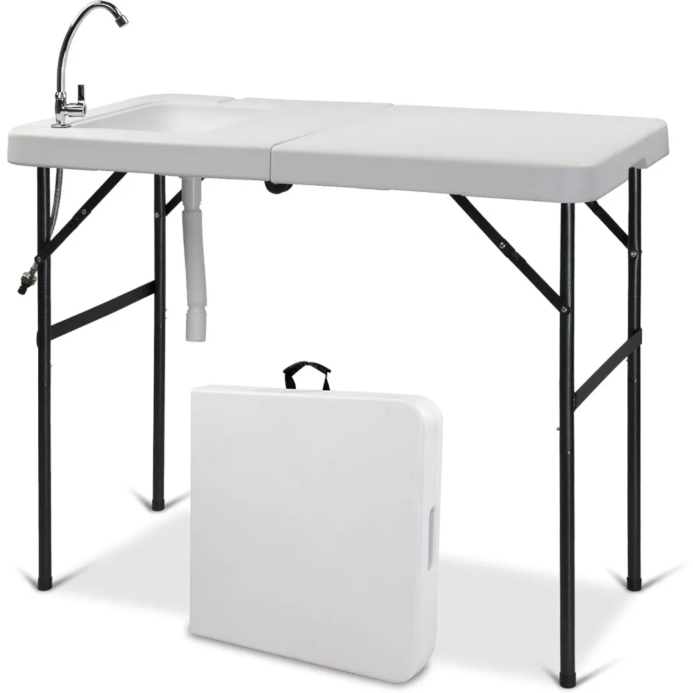 

Складной стол для чистки рыбы с раковиной, портативный походный стол-трансформер для кемпинга