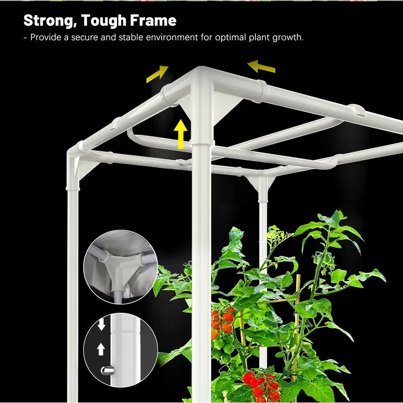 Factory Customized 600d Mylar Fabric Canvas Greenhouse Grow Box High-Reflective Mylar Indoor Grow Kit Tent Metal Complete Kit