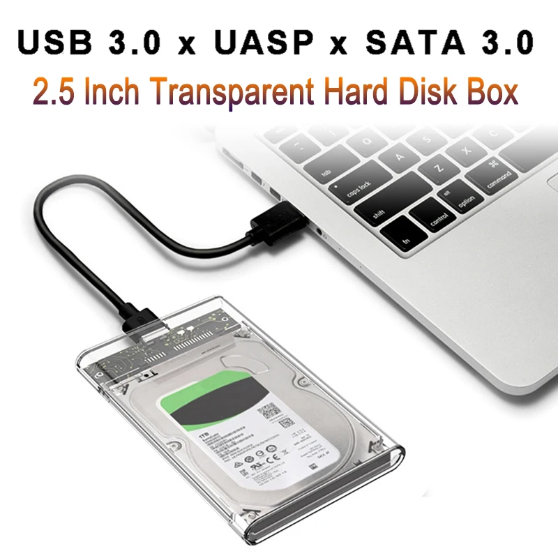 

Harddisk Boxs USB 3.0 2.5 Inch HDD SSD Shell SATA Hdd Box Enclosure Hard Drive Disk Box Cable 5 Gbps Support 2TB UASP for Laptop