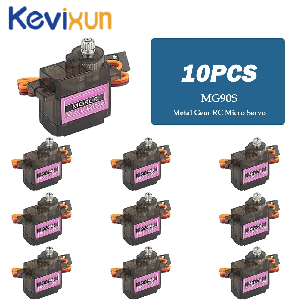 

10pcs MG90S Metal gear Digital 9g Servo For Rc Helicopter plane boat car MG90 9G SG90S Metal gear
