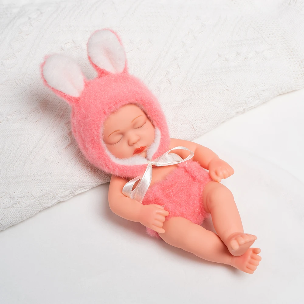 20cm Vinyl-Reborn-Babypuppen mit Kleidung, 8-Zoll-Neugeborenen-Babypuppe, wasserdichte Bebe-Puppe, niedliche Minipuppe für Mädchen, Geburtstagsgeschenke – Detail 14