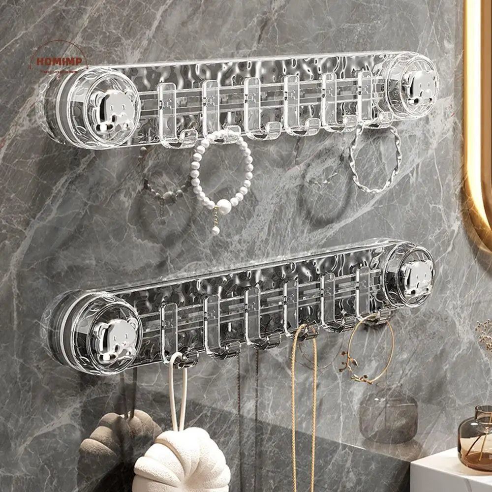 

Practical Plastic Suction Cup Hook Wall Mounted Waterproof Row Storage Hook Removable Sundries Storage Hook Bathroom