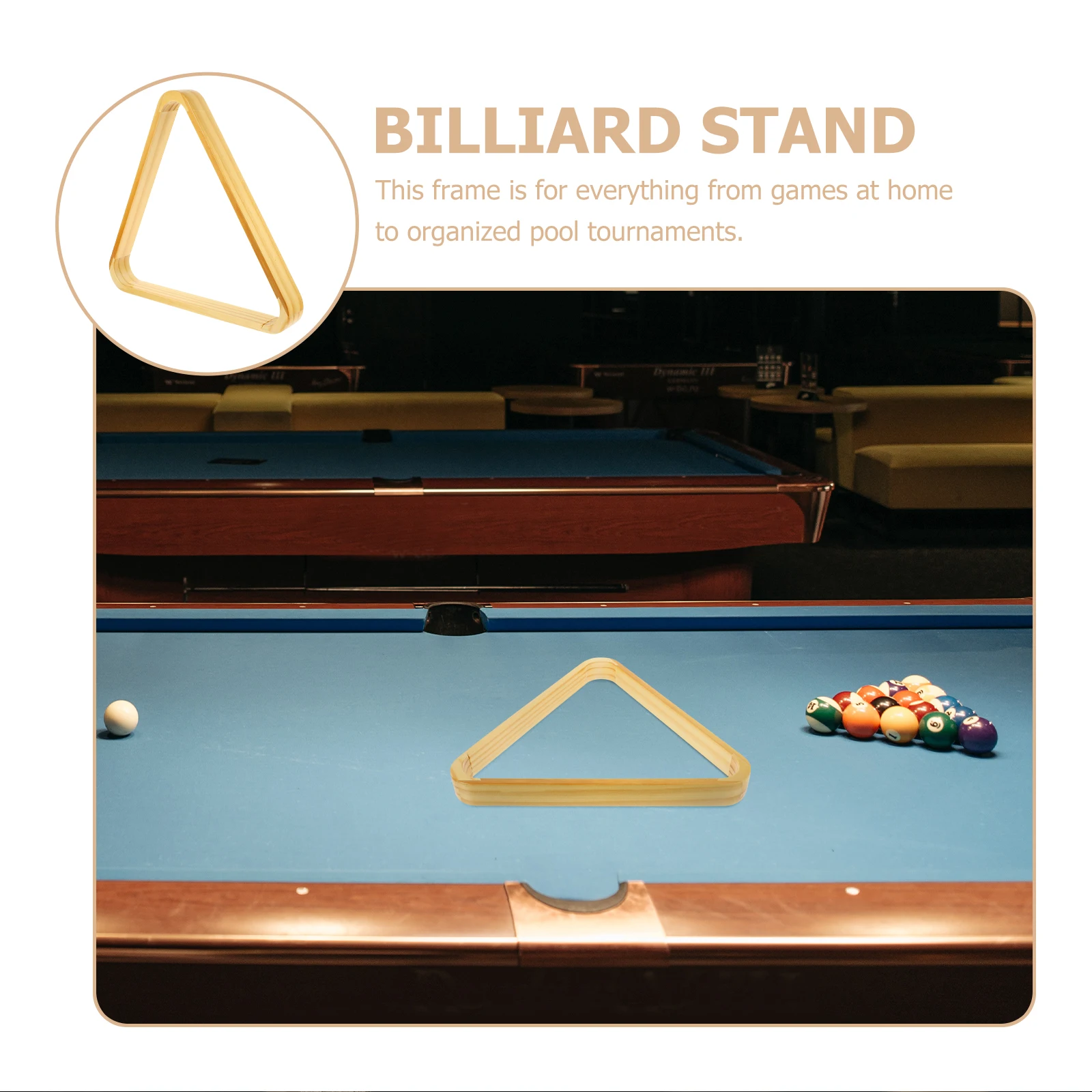 

Billiard Triangle Rack Pool Table Accessories Durable Stable Game Room Pub Retro Frame Organizer Storage
