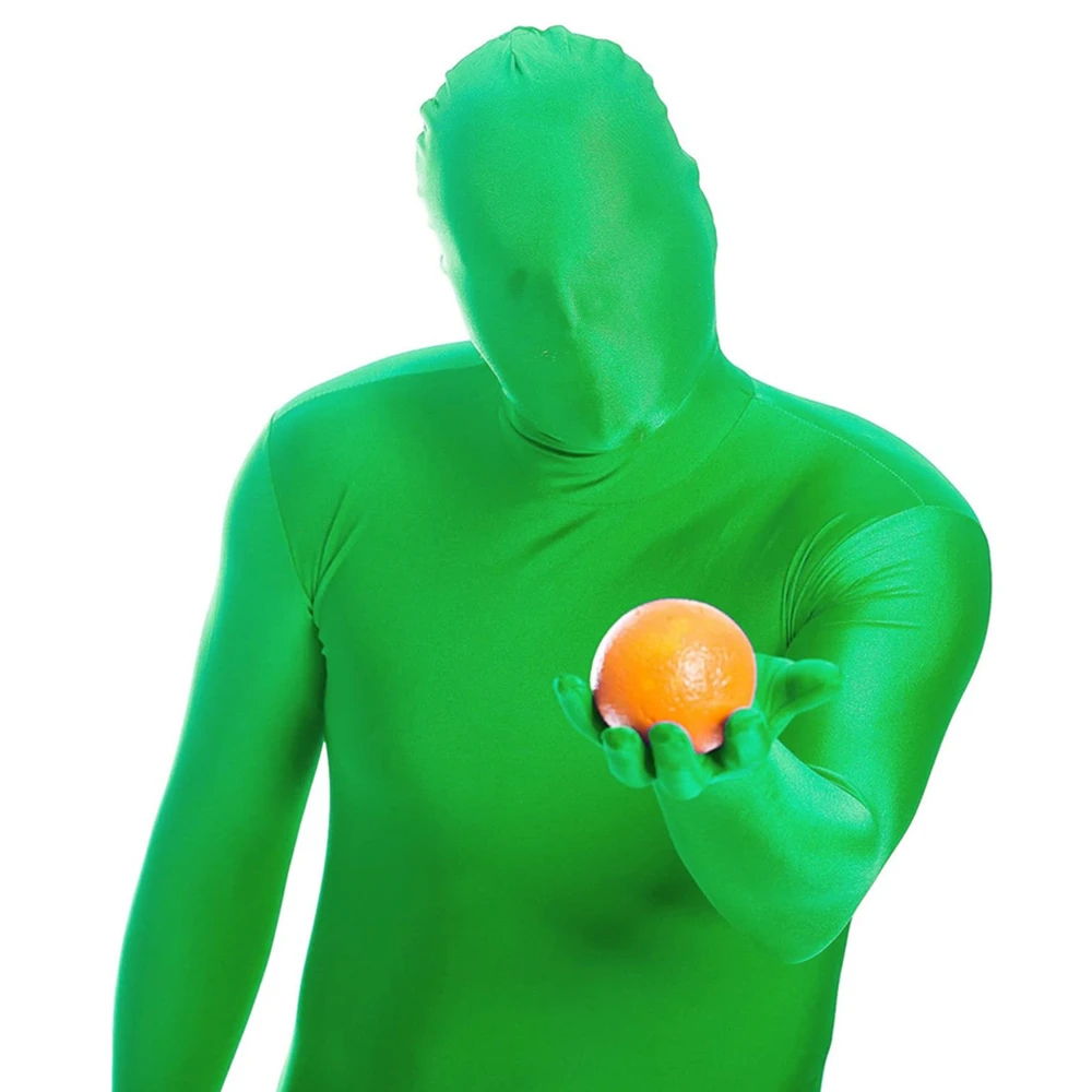 Stretchy Body Green Screen Photography Accessory Suit Comfortable Tight Fit for Invisible Chroma Key Background