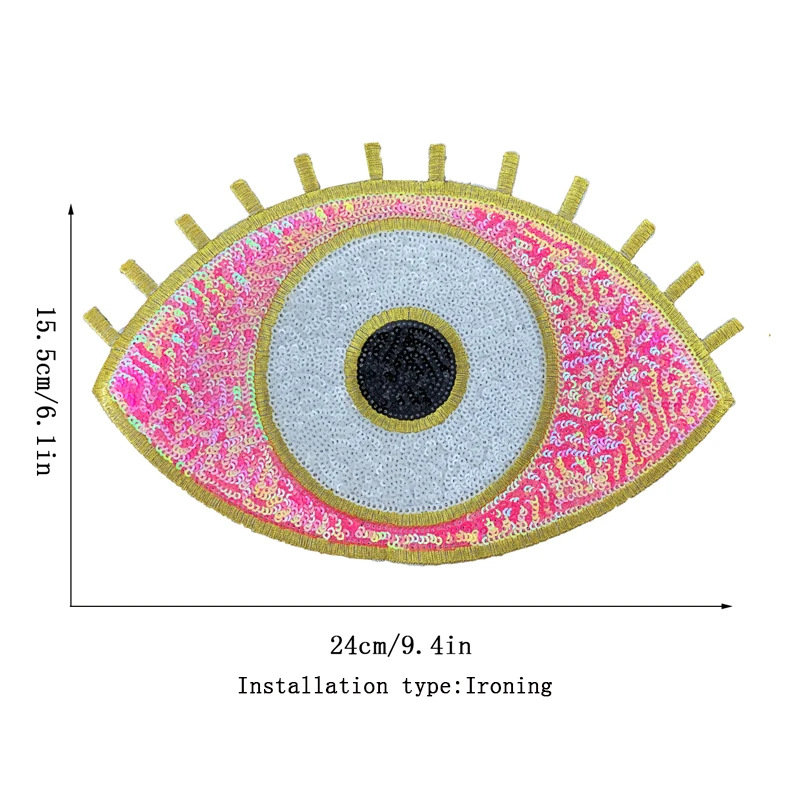 Eyes Embroidery Patches DIY Sequins Patch Sticker Sewing Supplies Clothing Accessories Iron On Patches