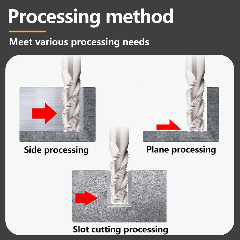 

HRC58 Черновая концевая фреза, твердый карбид, 3 4 флейты для металла, алюминия, МДФ, стекловолокна, акрила, дерева, меди, пластика, станка с ЧПУ