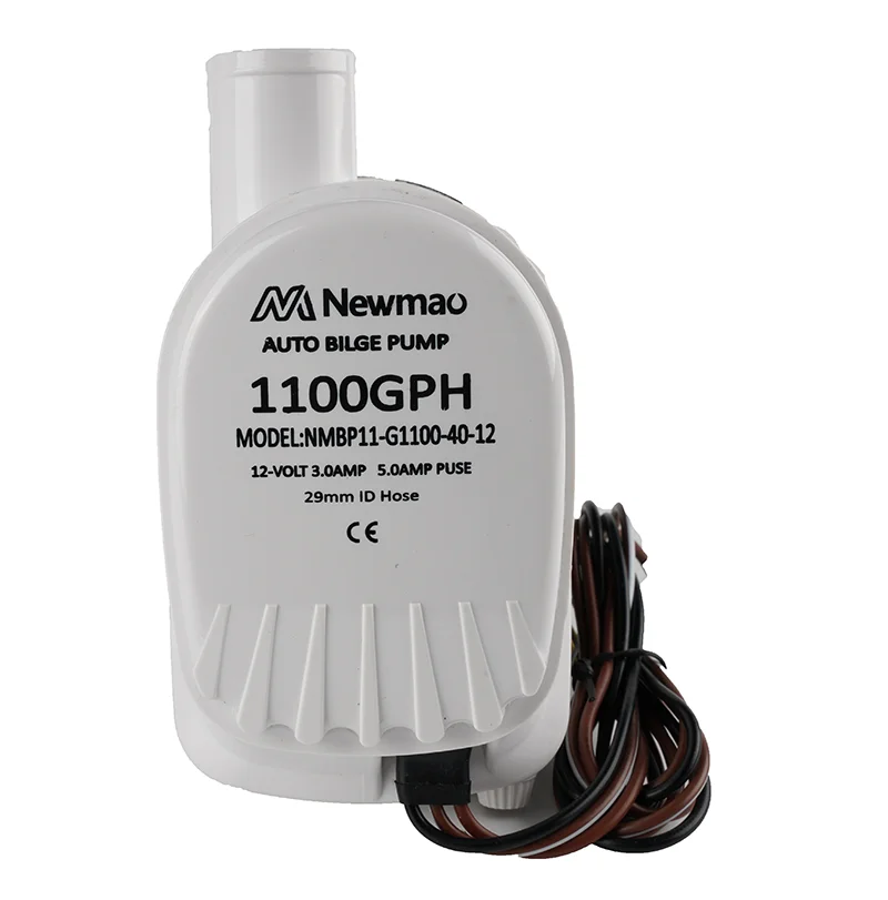 Newmao 1100GPH 12/24 volt electric submersible marine automatic boat bilge pump