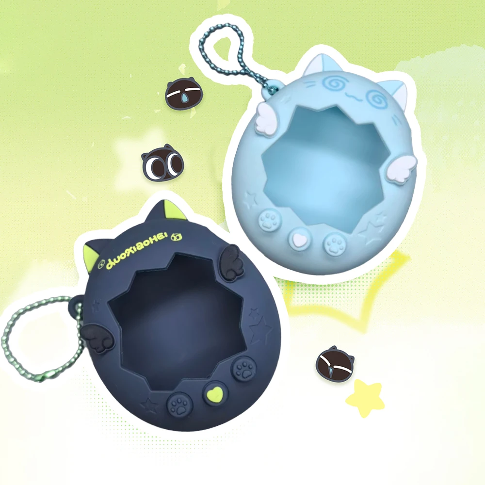 GeekShare Luo Xiaohei Co Branded Etui Ochronne Silikonowe do Tamagotchi Paradies, Odporne na Upadki, Urocze, z Motywem Kreskówkowym, Akcesoria do Konsoli do Gier
