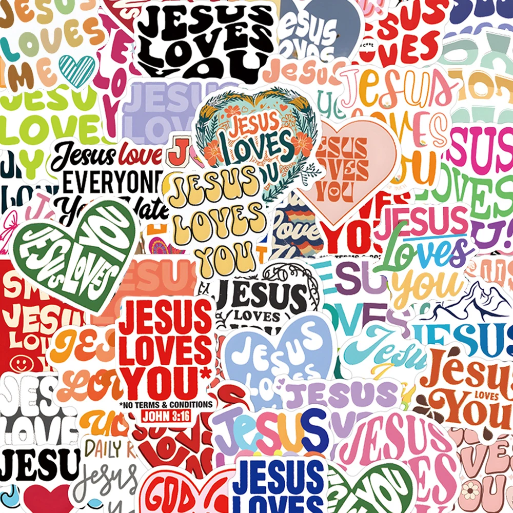 10/30/50/110 Stück Jesus liebt Dich Inspirierende Aufkleber Biblische Christliche Aufkleber Wasserfeste Graffiti Laptop Dekoration Aufkleber Geschenk