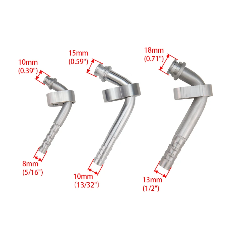 #6 #8 #10 Aluminium Barb Fitting Straight / 90 Degree O-Ring for A/C Air Conditioning Compressor Accumulator Radiator