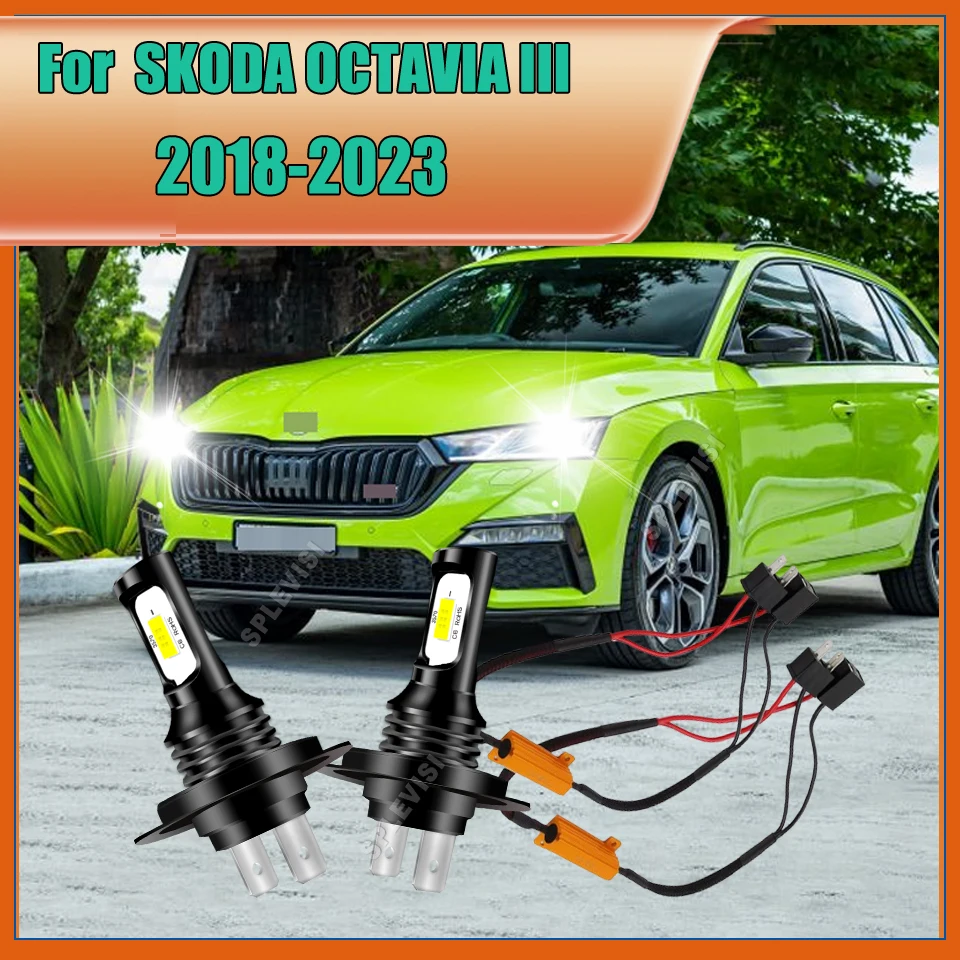 

12v LED CSP Xenon White Chip Car Automotive Headlight Bulbs H7 477 Lamp For SKODA OCTAVIA III 2018 2019 2020 2021 2022 2023