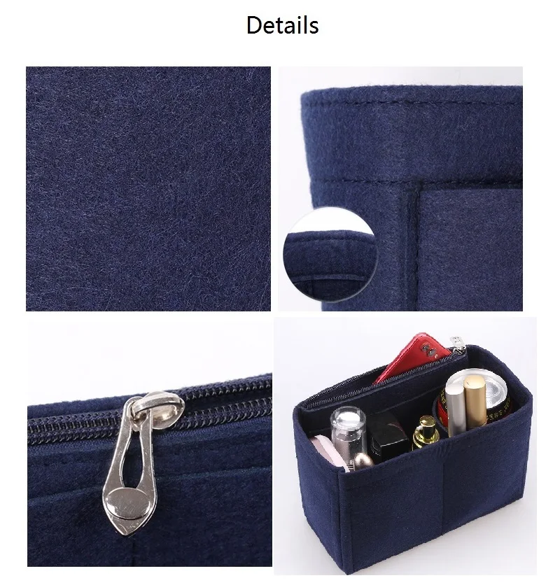 Fits For Goyard ANJOU Mini Felt Cloth Insert Bag Organizer Makeup Handbag Travel Inner Portable Cosmetic Original Organize Bags