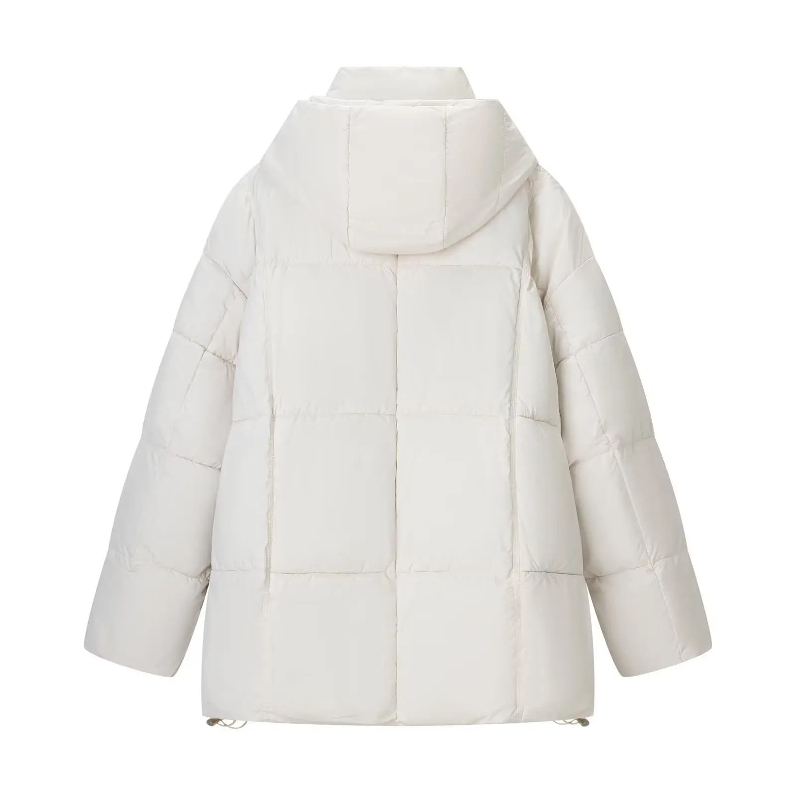 2026 الشتاء موضة سترة نسائية كم طويل الصلبة تنوعا عادية بسيطة فضفاضة مقنعين منتصف طول معطف مبطّن بالقطن #4