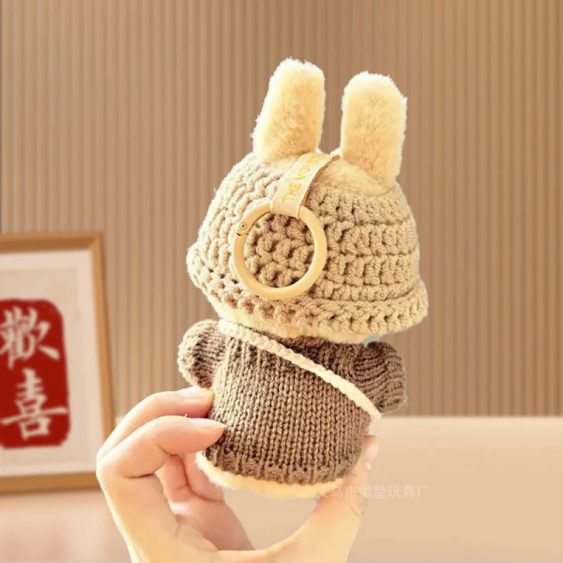 Creative Labubu Doll Accessories 17cm Sweater Hat Crossbody Bag