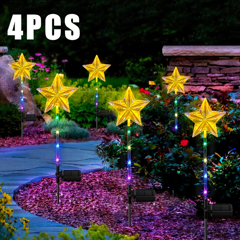 

Solar Star Lights LED Outdoor Garden Decoration Pathway Lights Waterproof Landscape Yard Patio Lawn Solar Lamp