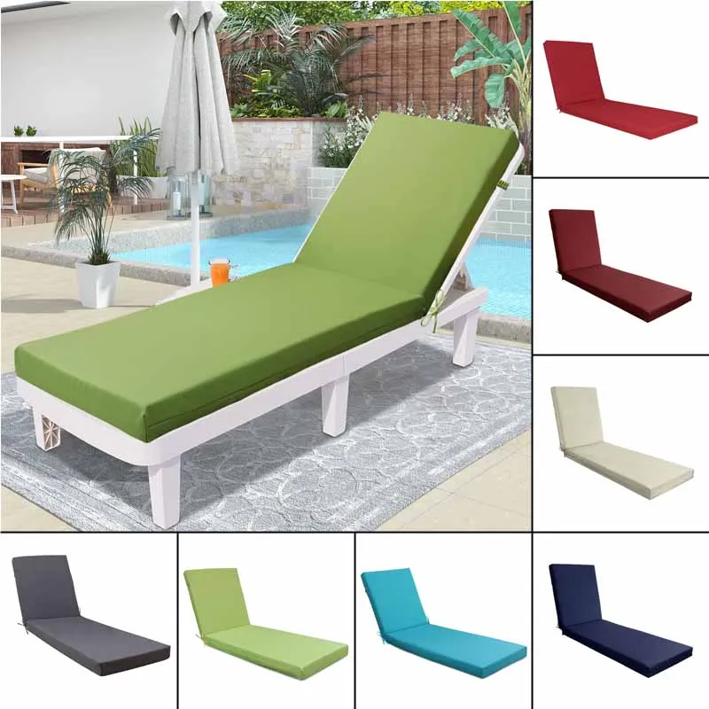 

Chaise Lounge Cushions Outdoor, Waterproof Lounge Chair Cushion,Outdoor Patio Lounge Chair Pads for Lawn, Pool & Beach