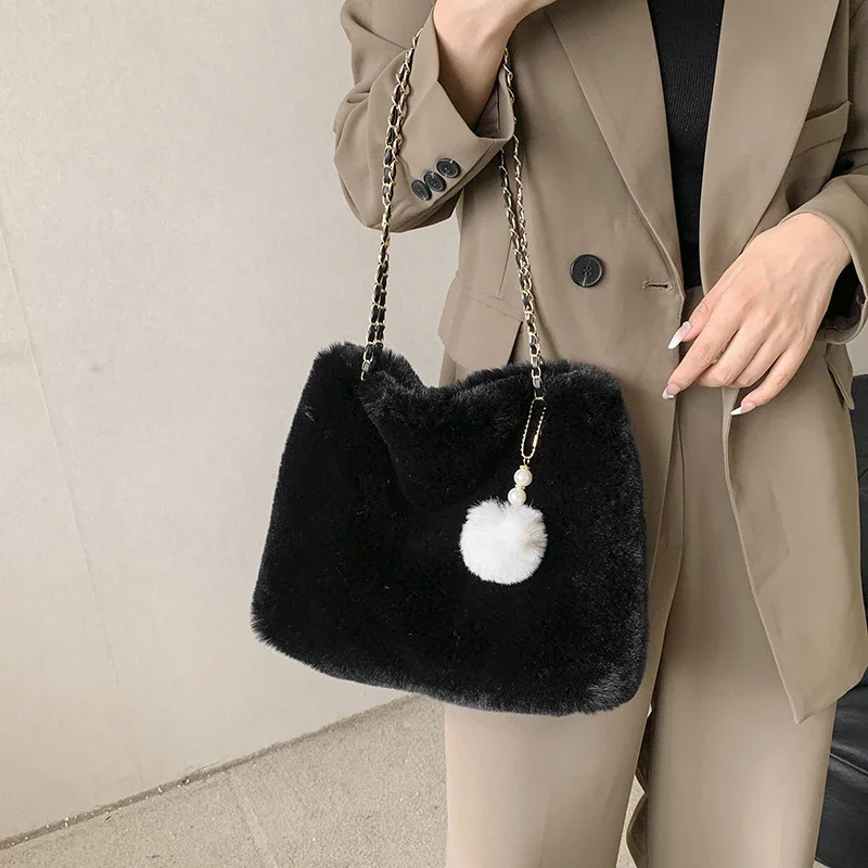 zipper Velvet Women's Shoulder Bags 2023 New Women's Bag Solid LuxurySimple and Versatile Crossbody Bag Fashion Shopping Bag