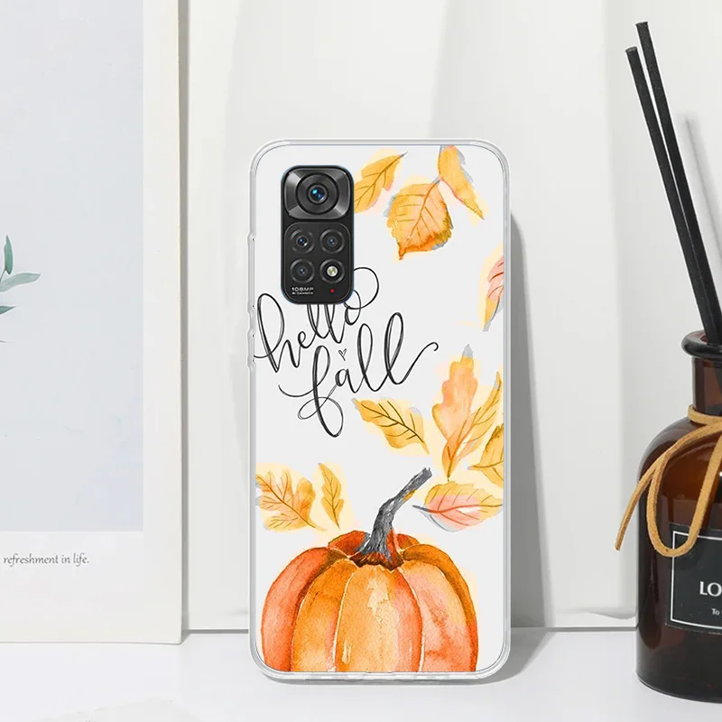 Pumpkin Happy Fall Autumn Phone Case For Xiaomi Redmi Note 13 12S 11S 10S 12 11E 10 Pro Plus 11T 9S 9 8T 8 7 Art Fundas Back Cov