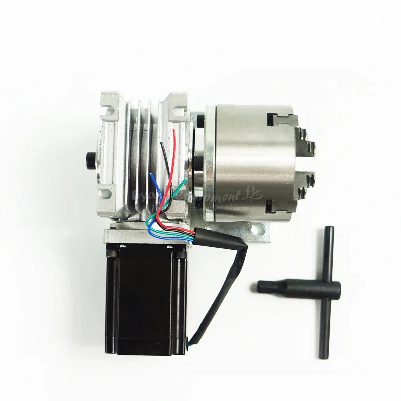 Rotary Axis Extend Axis The 4th Axis with 80mm 4-Jaw Chuck 71mm Center Height for Wood/metal CNC Router Milling Machine