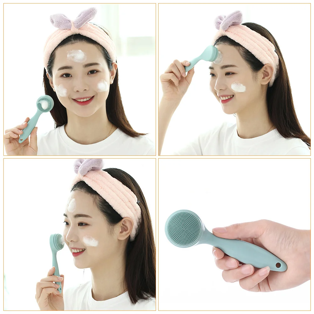 Cleansing Brush Face Massager Facial Lip Applicators Cleanser Scrubber Deep Cleaning Replace Silicone