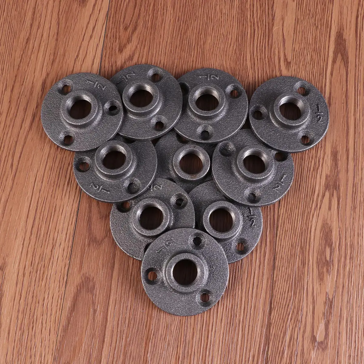 10Pcs 20Mm Premium Anti Rust Threaded Floor Flange Heavy Duty Malleable Iron Fittings for Industrial Furniture and DIY Projects
