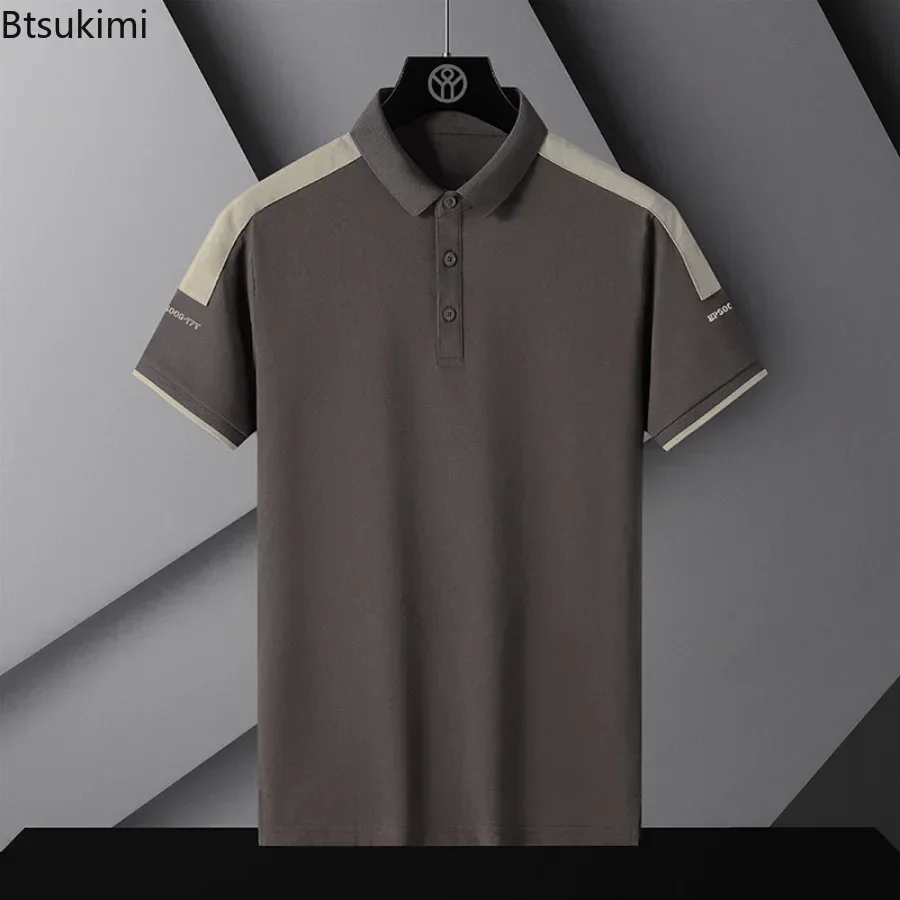 2026 Korea Style Men's Summer Casual Polo Shirts Short Sleeve Fashion Men's Black White Cotton Breathable Tops Tee Oversize 5XL