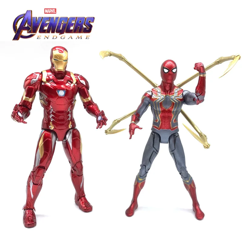 New Hotsale The Avengers Iron Man Spiderman Captain America Action Figure Color Box Desktop Ornament Joint Movable Model Gift