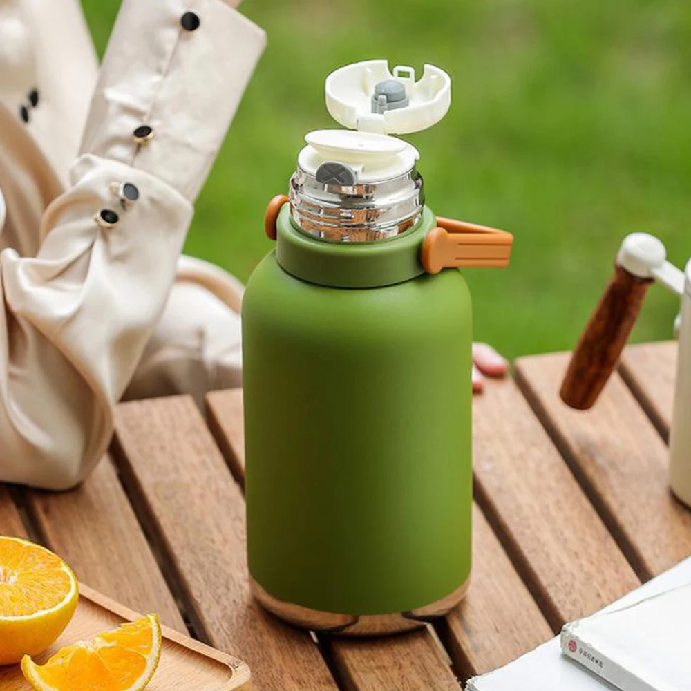 Premium Stainless Steel Vacuum Insulated Bottle with Handle Large Capacity Leakproof Thermal Bottle for for Outdoor Office