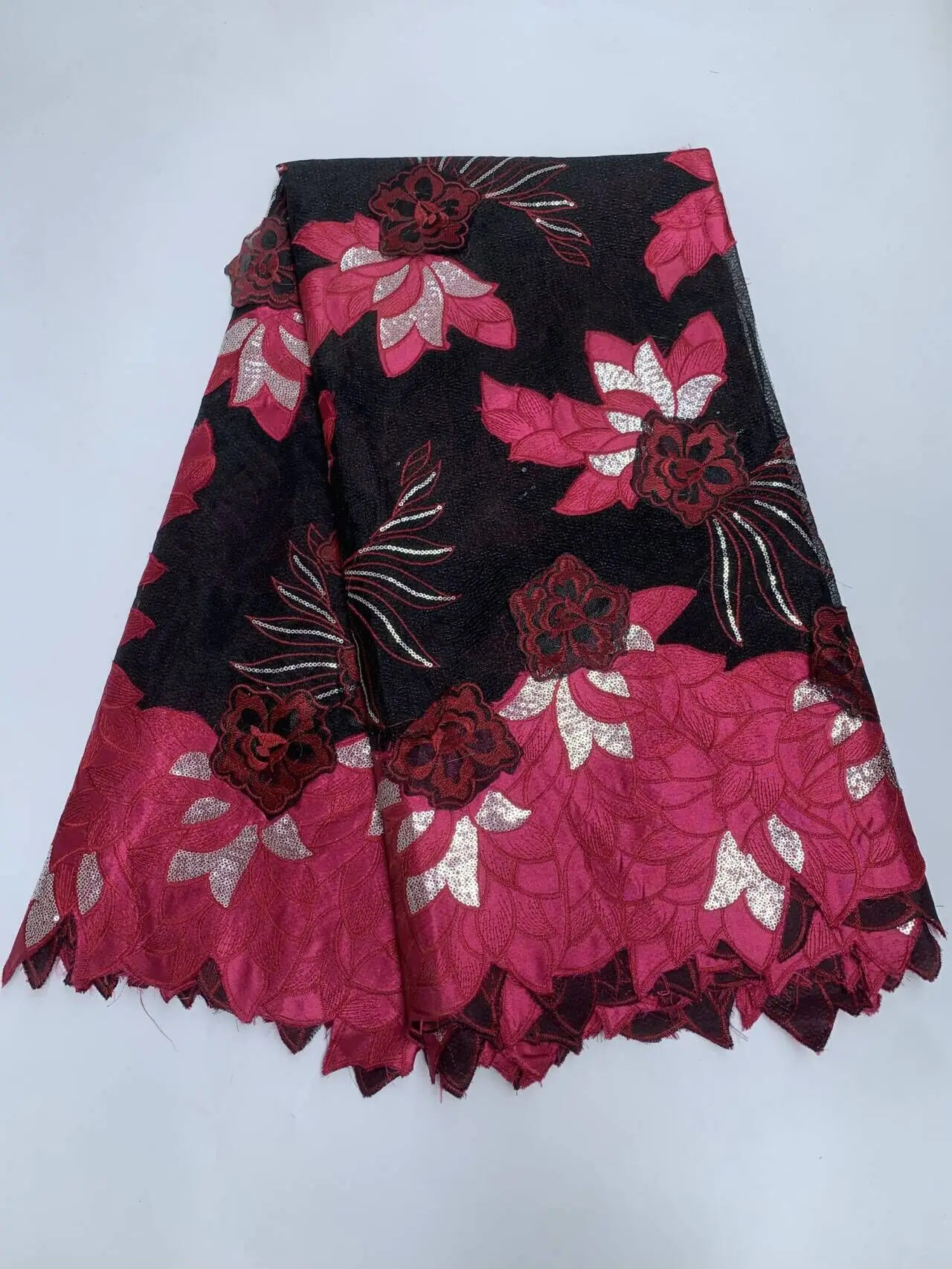 

Высококачественная африканская нигерийская тюлевая кружевная ткань с пайетками и вышивкой, французский гипюр, роскошные платья для выпускного вечера, расшитые бисером, 5 ярдов, коллекция 2026 года