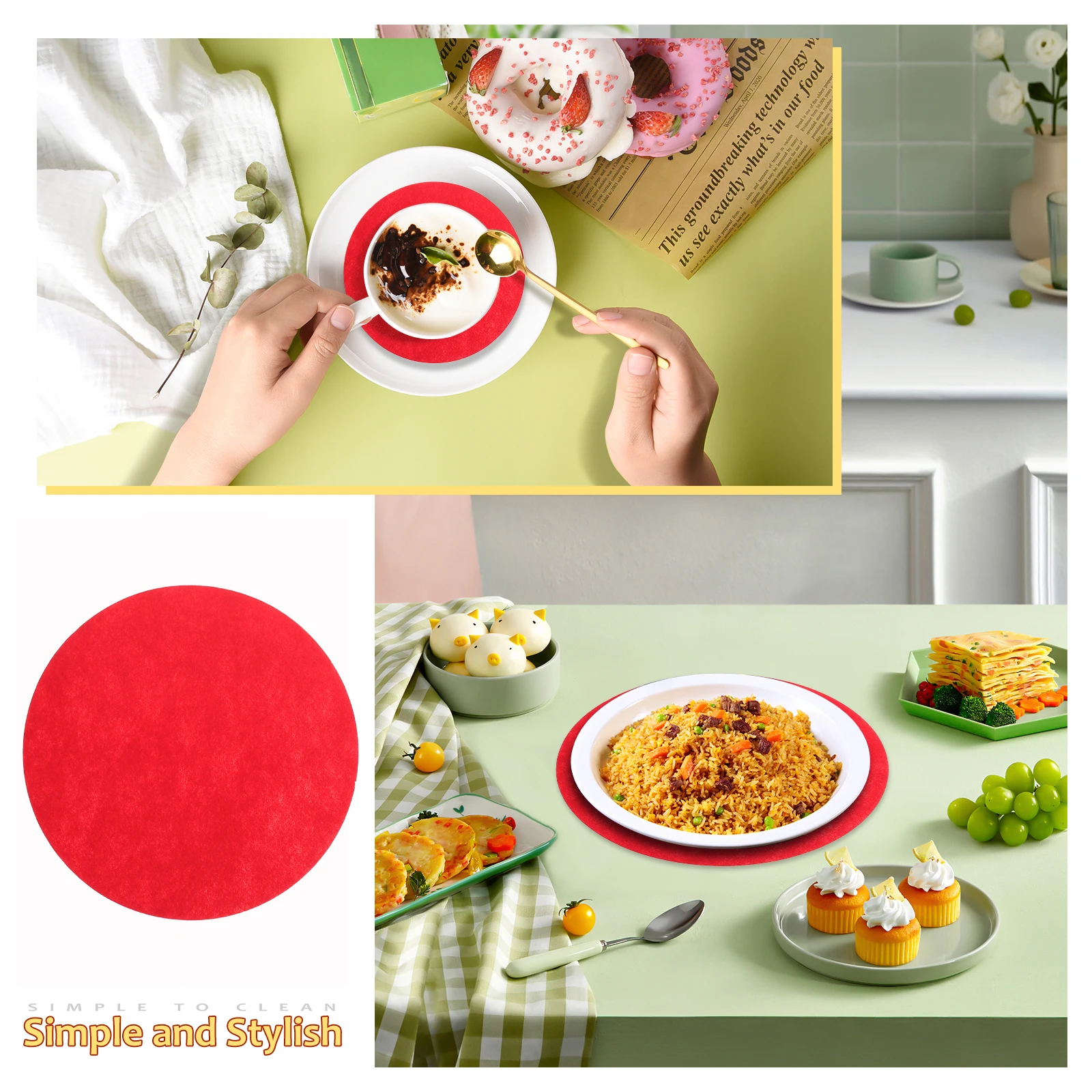 

72Pcs Soft Felt Plate Dividers Round Porcelain Cookware Protectors Ceramics Storage Separators Dish Protectors Reusable Cushion