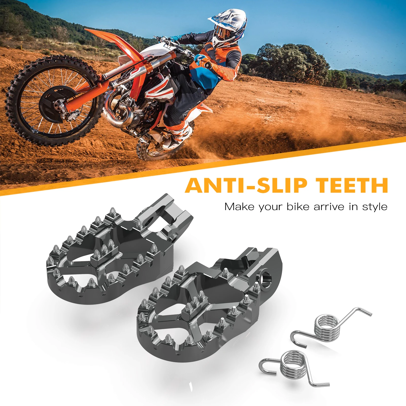 (EU-LAGER) Für KTM EXC 300 EXCF 350 XCW 300 2017-2023 SXF 450 XC-F 350 2017-2022 57mm Fußrasten für Husqvarna TE 300 – Detail 3