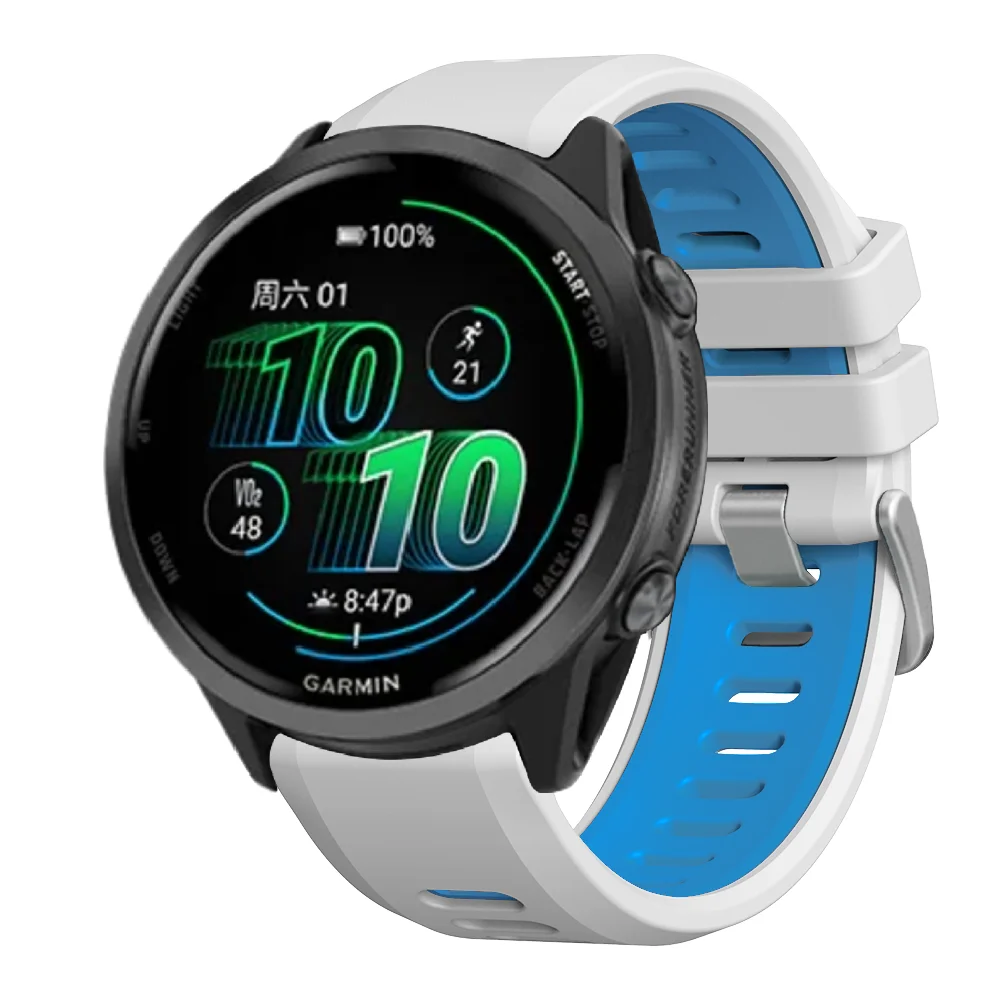 1:1 نغمتين ساعات سيليكون الفرقة ل Garmin Forerunner 970 965 955 945 QuickFit 22 مللي متر Garmin Descent G1 سيليكون حزام سوار