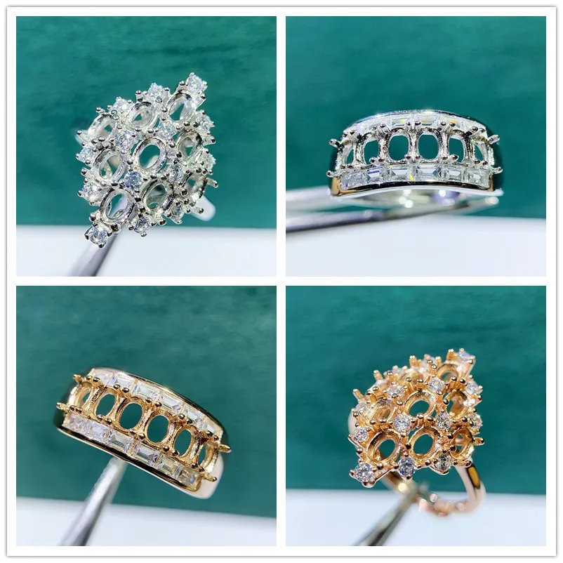 

MeiBaPJ 3 мм * 4 мм модное кольцо для самостоятельной сборки пустые держатели для женщин Настоящее серебро 925 пробы Изящные очаровательные ювелирные изделия