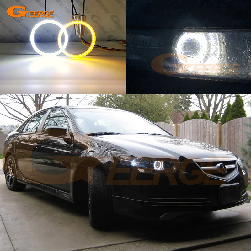 

For ACURA TL 2004 2005 2006 Excellent Ultra Bright A/W Switchback DRL Day Light Turn Signal SMD Led Angel Eyes Kit Halo Rings