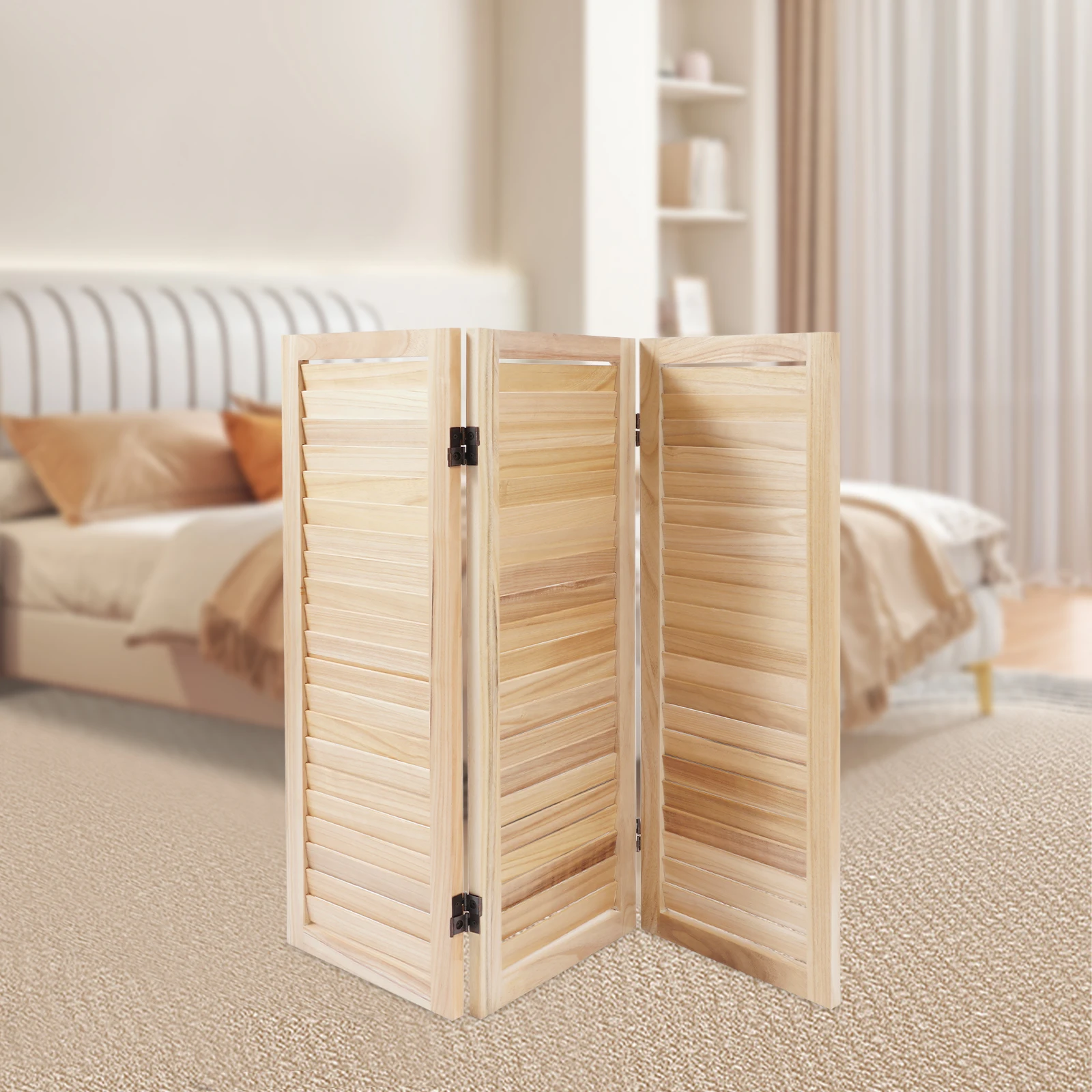

3 Panels 35.4*1*31.9in Room Divider Screen Freestanding Folding Room Divider Dressing Room Living Room Bedroom