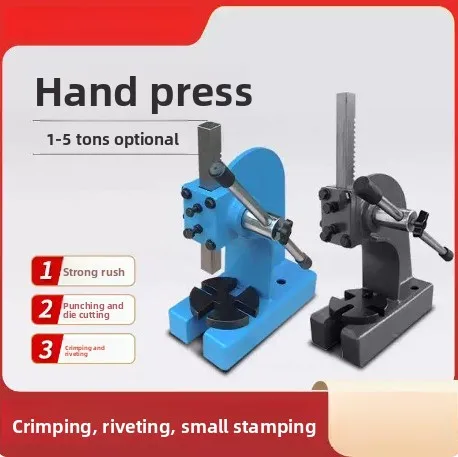1Ton Manual Press Machine 10KN, Hand Wrench Stamping Punch Tool for Bending Riveting Bearing Pressing