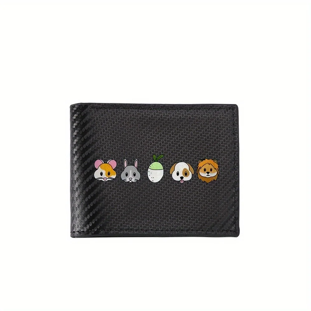Animal faces cute lovely dog bunny radish Men's Wallets Simple Business Modern Stylish Printing Design Gifts For Father Boyfrien