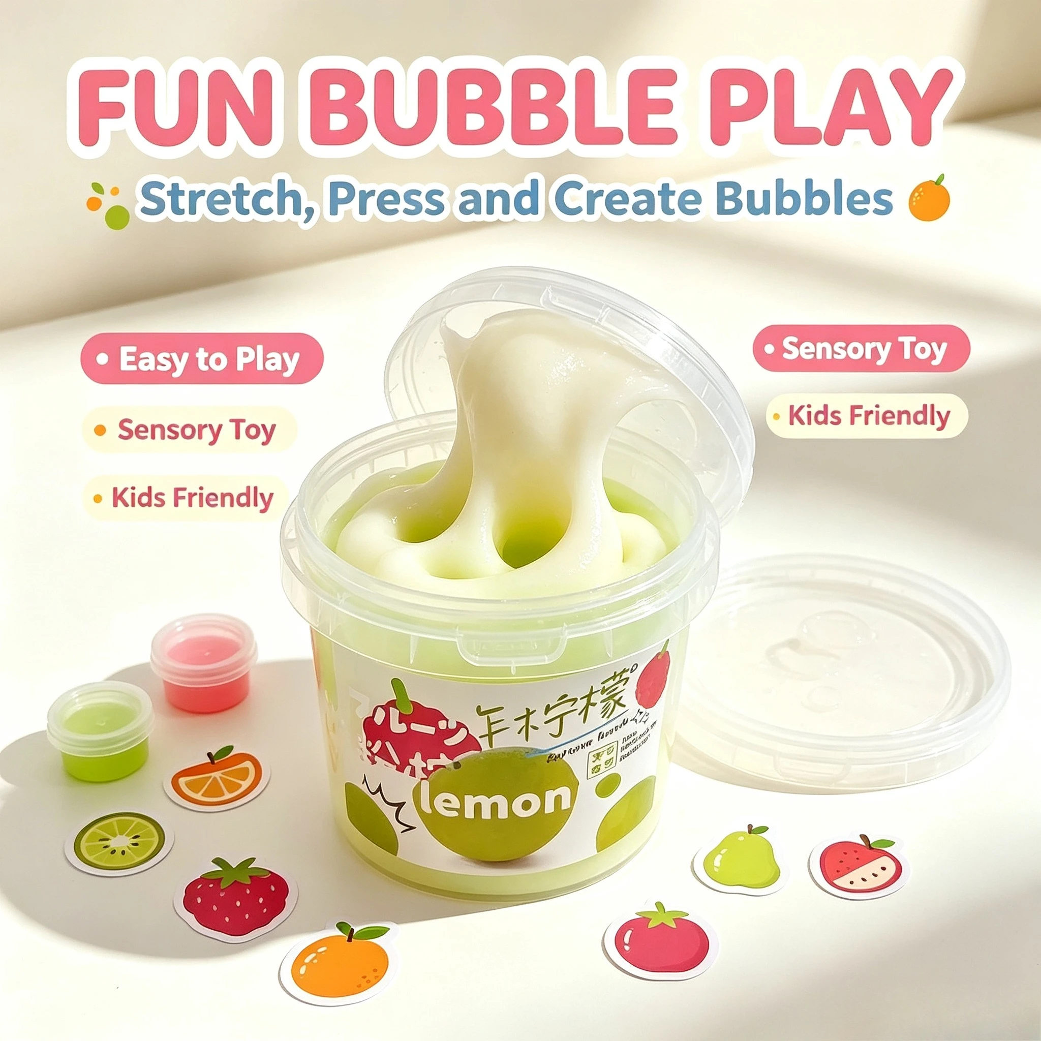 10PC Cheese Milk Cap Style Slime Thick Bubble Putty Non-Stick Jelly Mud Creative Diy Toy Adult Stress Relief Entertainment Gift