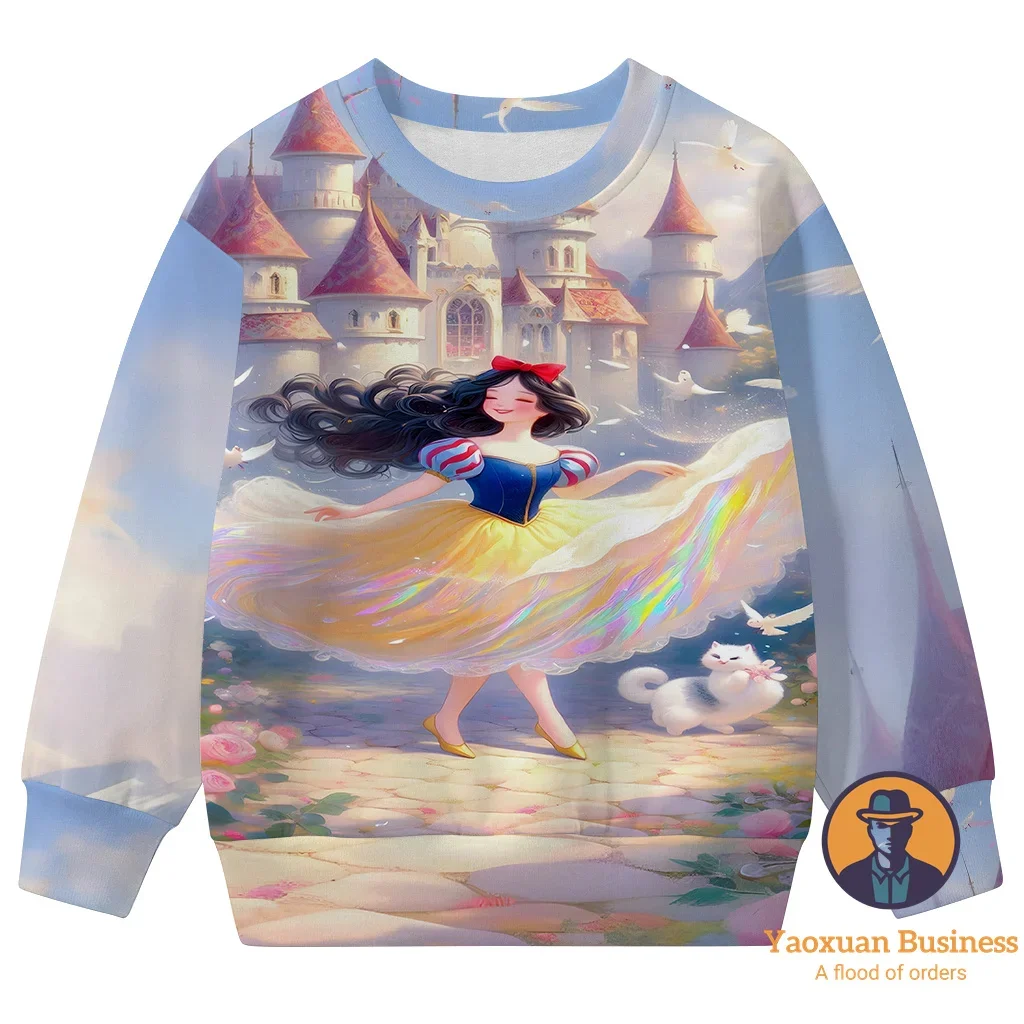 

Новинка 2024 года, детский свитшот с круглым вырезом и 3D мультяшным принтом для мальчиков и девочек, милый теплый ветрозащитный осенне-зимний модный свитшот ​