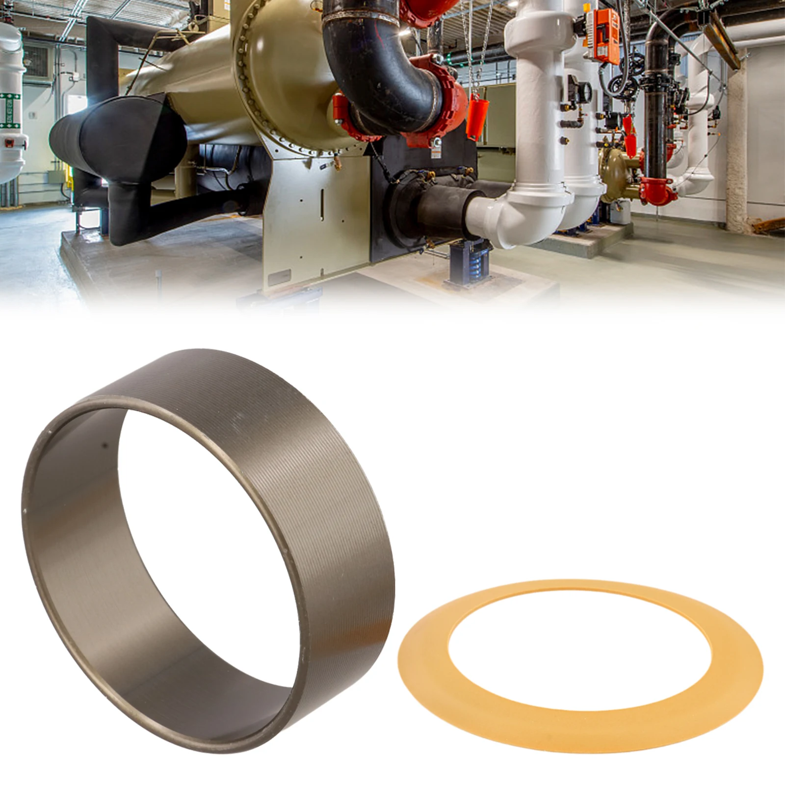1 Set  Vacuum Pump  Oil-Free Mute Air  Compressor Cylinder Sleeve  For Piston Cylinder  Cylinder Liner Rubber  Ring Steel Sleeve