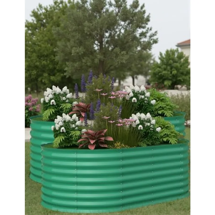 2 Pcs Raised Garden Beds Outdoor 6x3x2 ft - Galvanized Steel Planter Box for Vegetables Flowers Rust-Resistant Garden Box Easy
