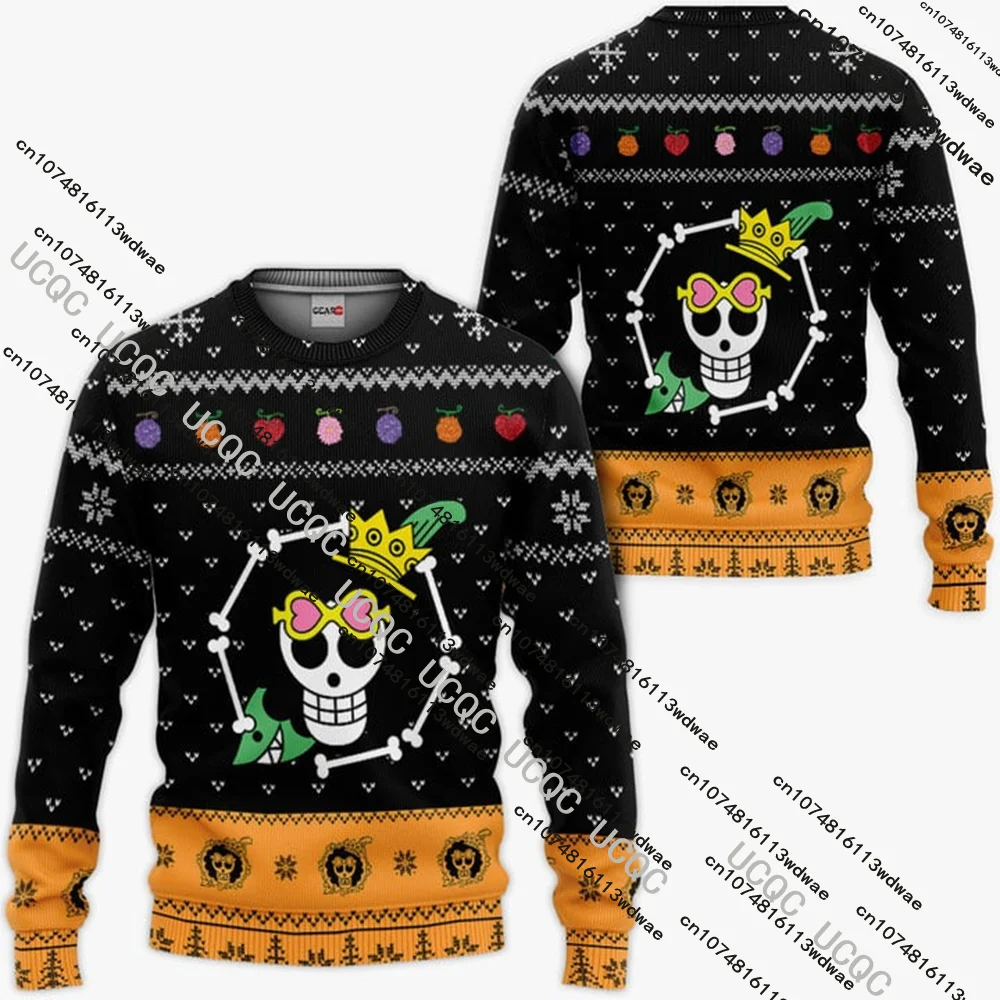 크리스마스 한정 원피스 루피 스웨트셔츠 애니메이션 크리스마스 조리어 로저 풀오버 캐주얼 남성 힙합 스트리트 키즈 크리스마스 선물