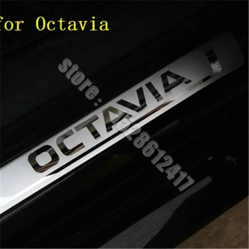 for Skoda Octavia a7 a9 2015- 2020 Door Sill Scuff Plate Guard Stainless Steel Kick Pedal Sticker Car Styling Accessories