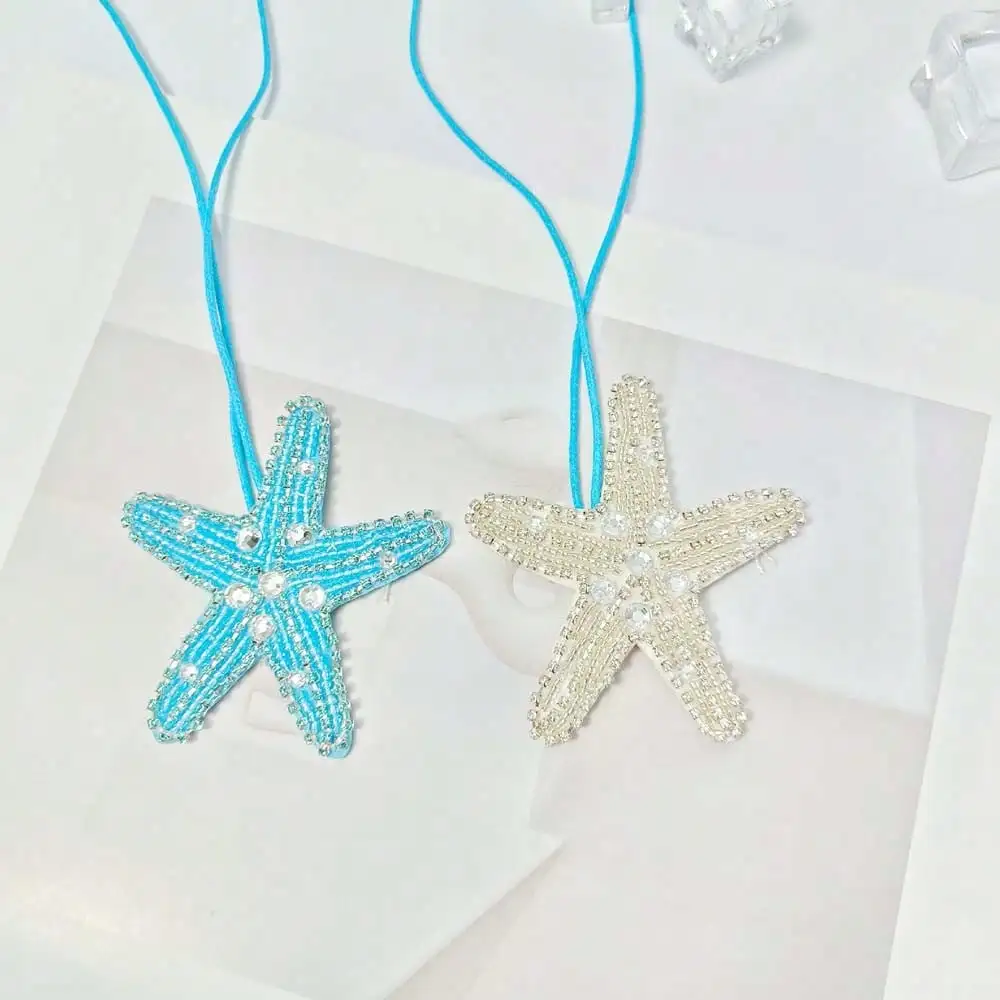 Pendentif de sac étoile de mer tissé à la main à la mode, décoration de porte-clés étoile de mer mignonne, accessoires de sac à breloques DIY